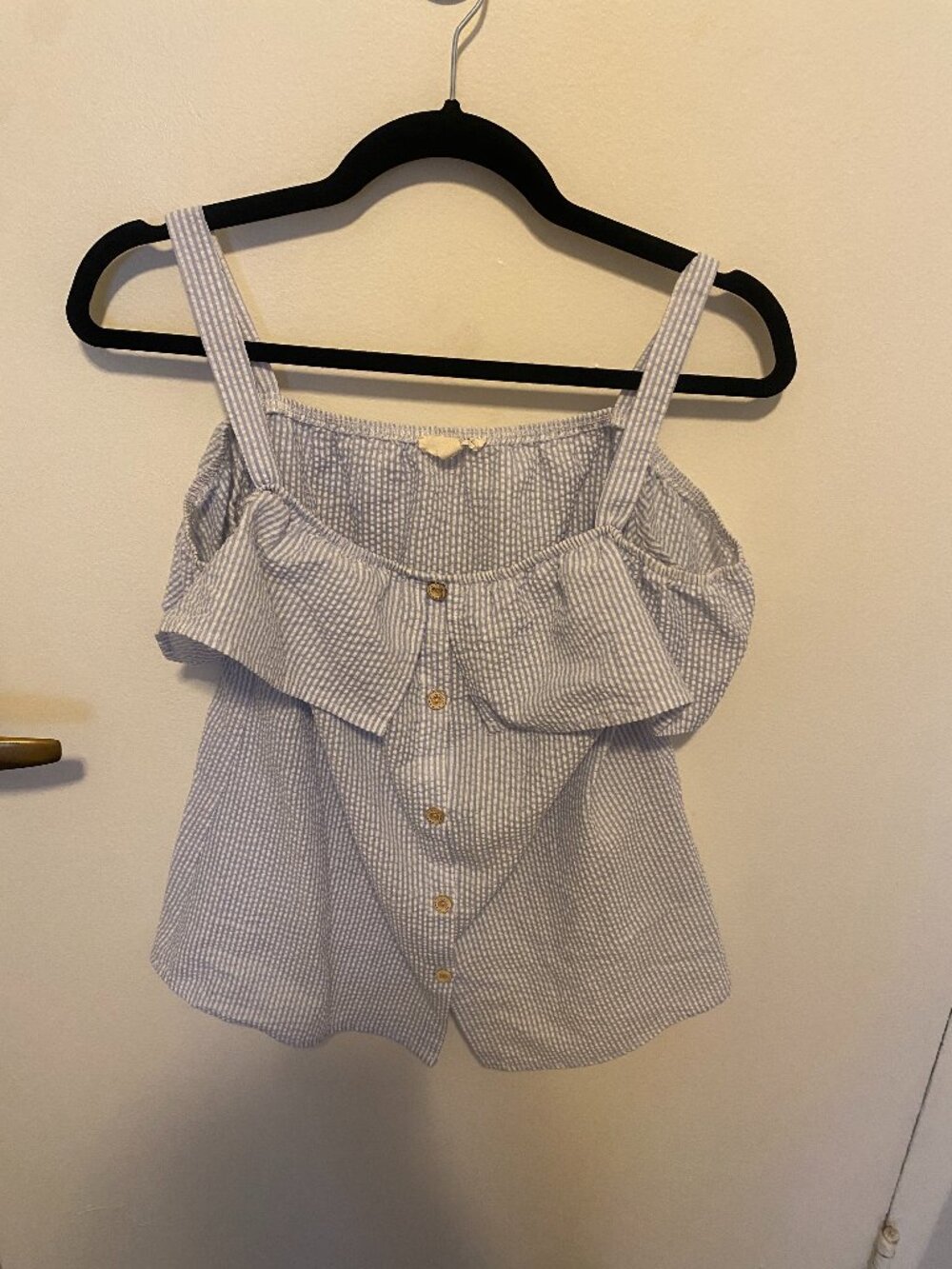 Jella C Blue White Striped Off Shoulder Blouse